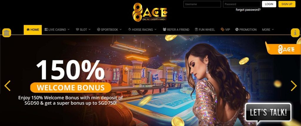 Gamble at 96Ace Online Casino Singapore