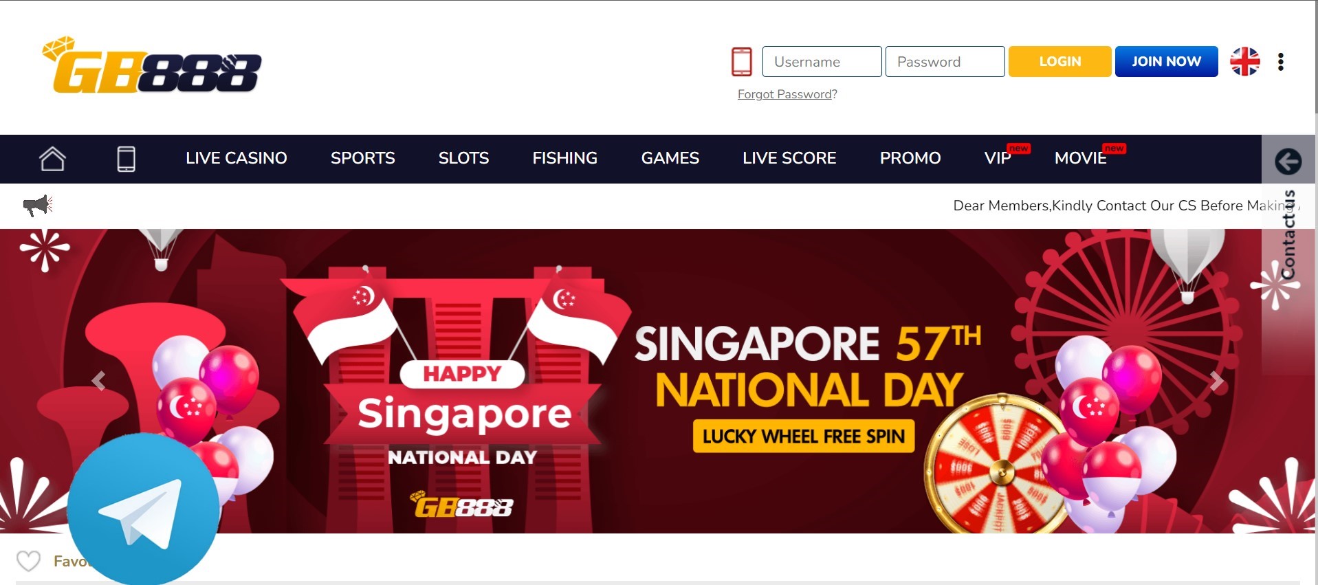 Goldbet888 Online Casino Singapore Homepage